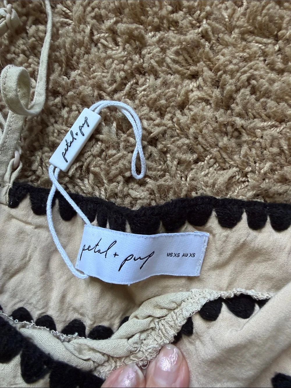 Petal & Pup Cream High Waist Shorts with Black Trim